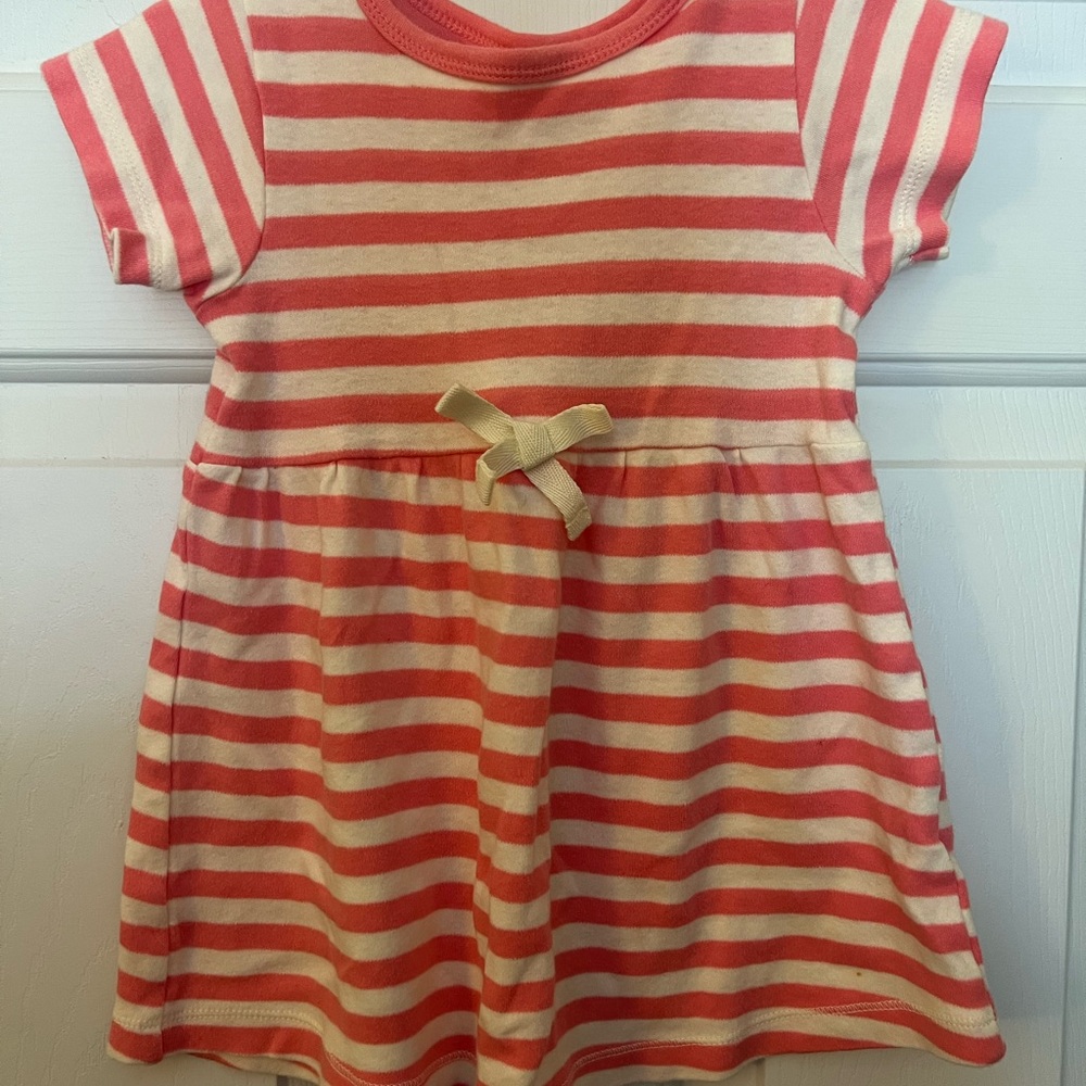 Pink and White Raglan Short Sleeve Casual Sundress
